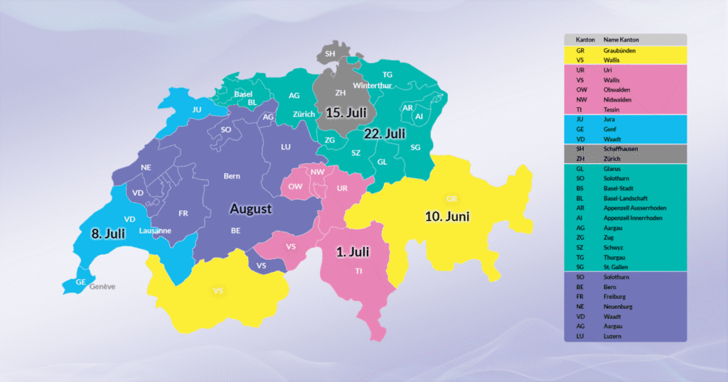 Carte date de désactivation 3G Sunrise Karte, die die Abschaltdaten des 3G-Netzes von Sunrise in der Schweiz nach Kanton zeigt.