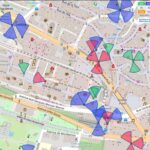 Carte des antennes en Suisse : elle montre les antennes et leur faisceau de rayonnement. Lorsqu’on clique dessus, on voit des informations telles que la fréquence, le PCI, le mode adaptatif, l’azimut, la hauteur, la puissance, le type d'antenne et la date de mise en service.