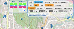 Mise à jour de la carte des antennes en Suisse