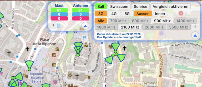 Neues Update der Antennenkarte der Schweiz